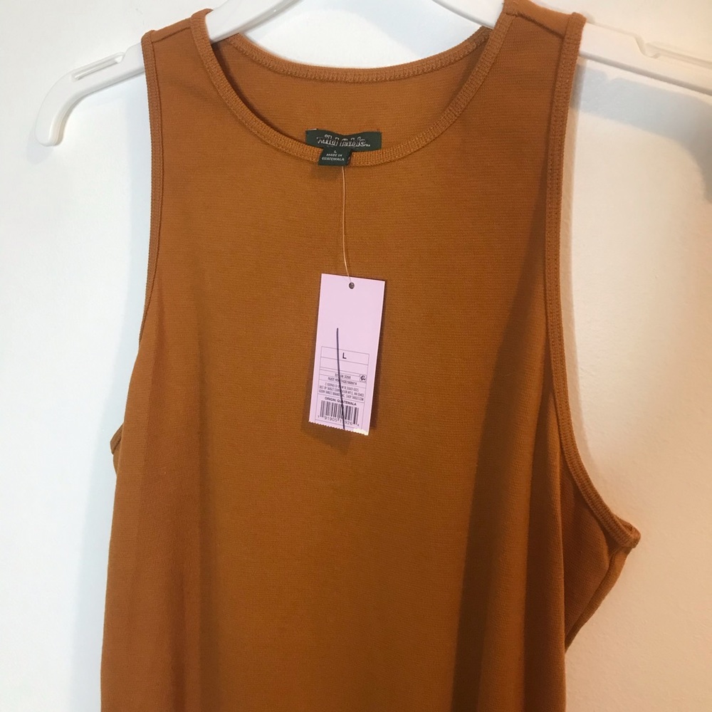 LAST ONE! NEW Wild Fable Rust Orange Bodycon Mini Dress Large L Ribbed Shirt - Picture 4 of 5